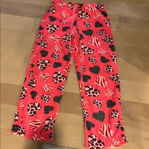 Hot pink Heart soft pajama pants size Small